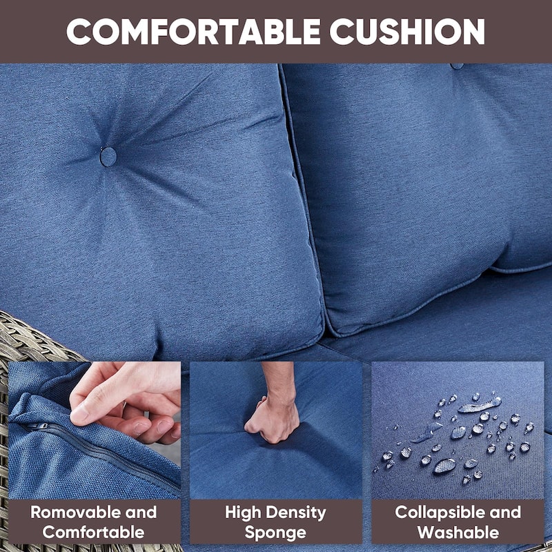 Outdoor Chair with Sofa Ottoman set - Grey