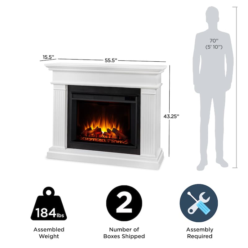 Centennial 55.5" Electric Grand Fireplace in White by Real Flame