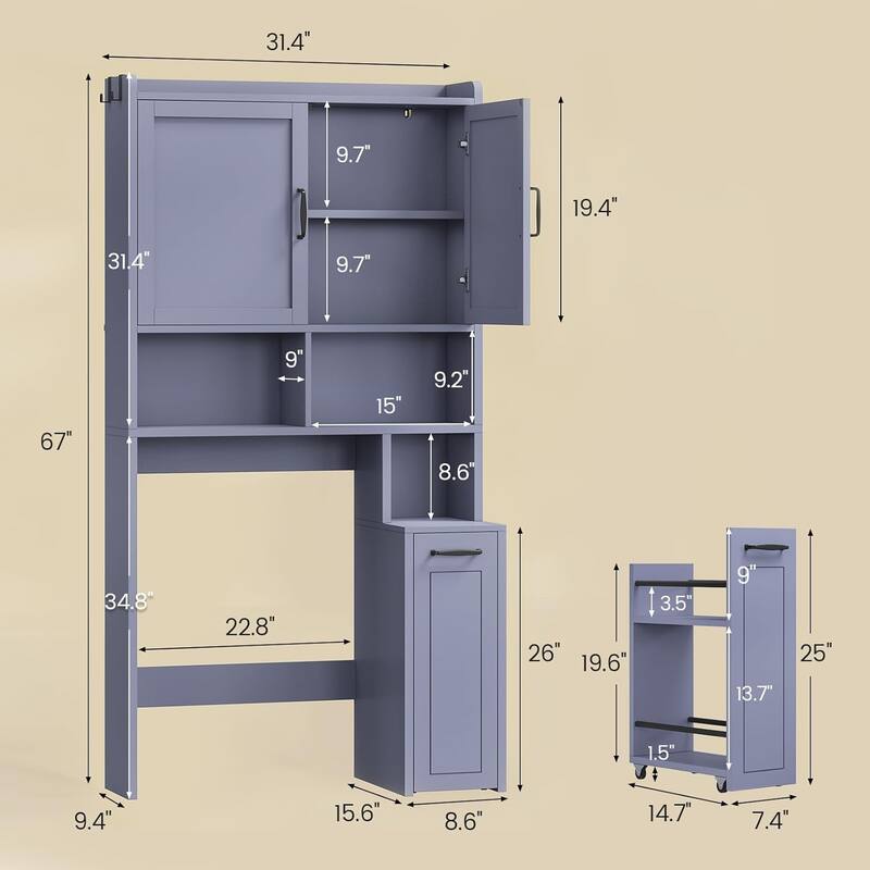 Over The Toilet Bathroom Storage Cabinet Toilet Storage Shelves