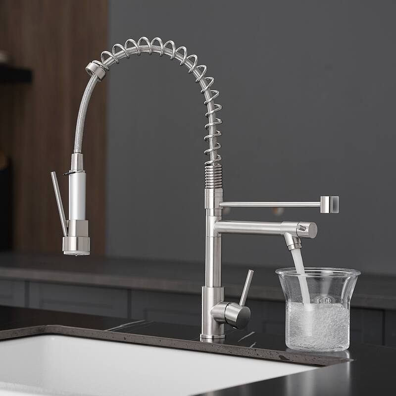 Single Handle Stainless Steel Pull Down Kitchen Faucet