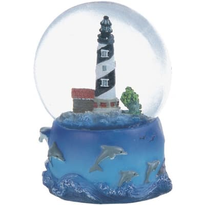 Q-Max 3.5"H Cape Hatteras Lighthouse Glitter Snow Globe Statue Decoration Figurine