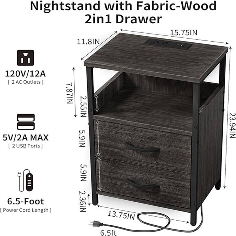 Nightstand with Charging Station