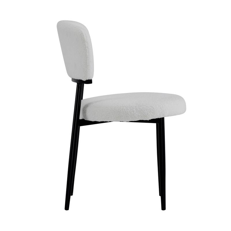 Roomfitters Upholstered Dining Chair Set of 2, Modern Accent Side Chairs with Rounded Back and Metal Legs