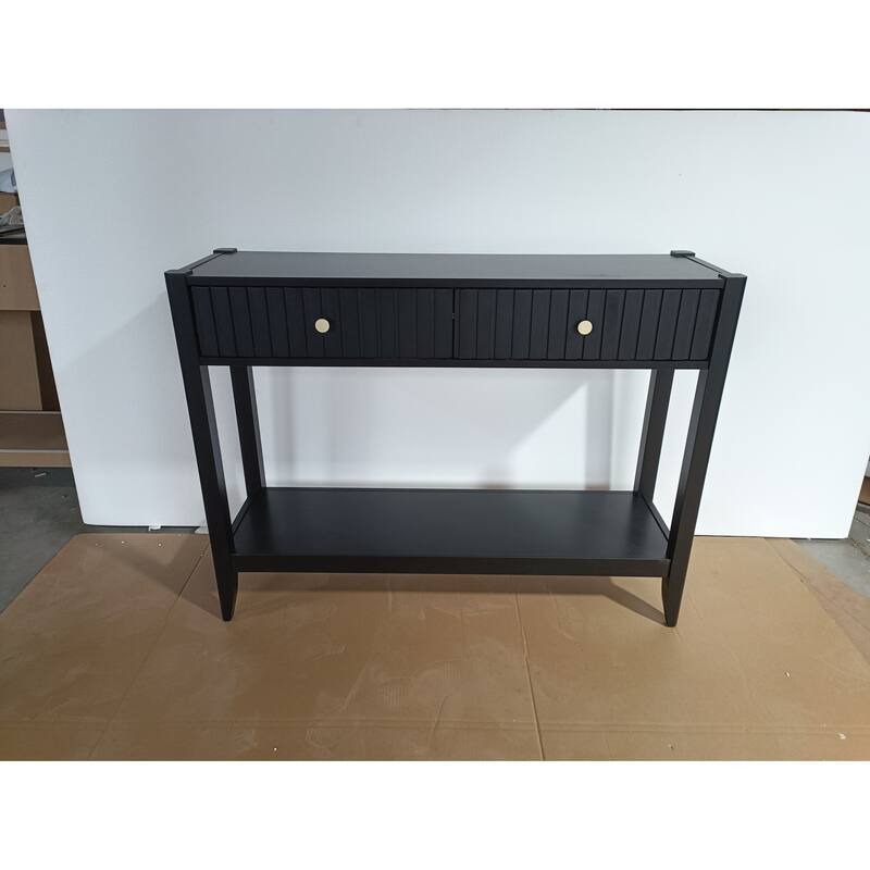 39.4" Stylish Narrow Console Table with 2 Drawers for Living Room Storage