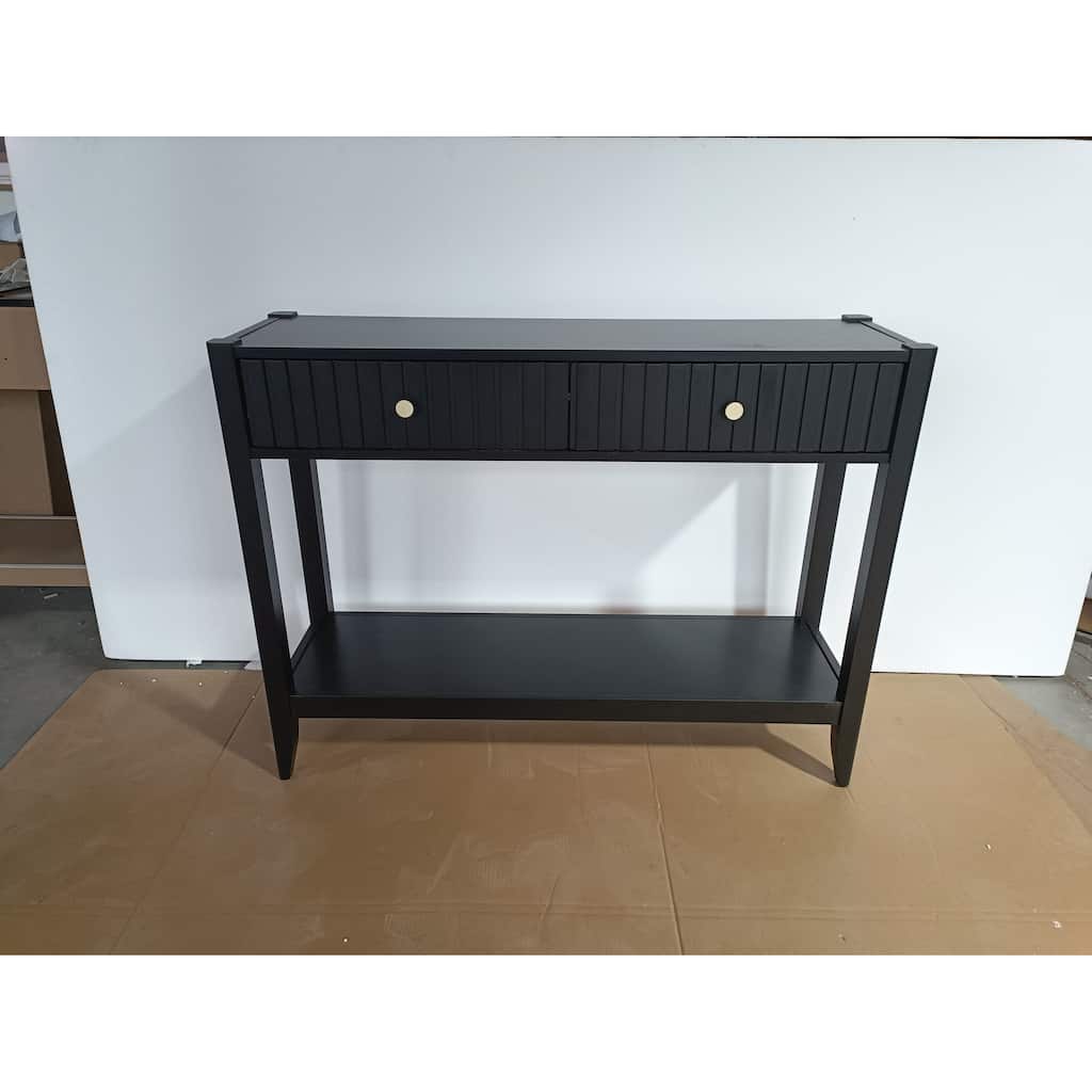 39.4" Stylish Narrow Console Table with 2 Drawers for Living Room Storage