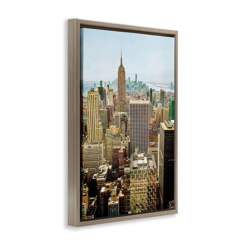 Stupell Overlooking Cityscape Buildings Framed Floater Canvas Wall Art Design By Seven Trees Design