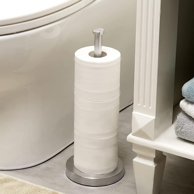Bath Freestanding Toilet Paper Holder Tissue Roll Storage Stand