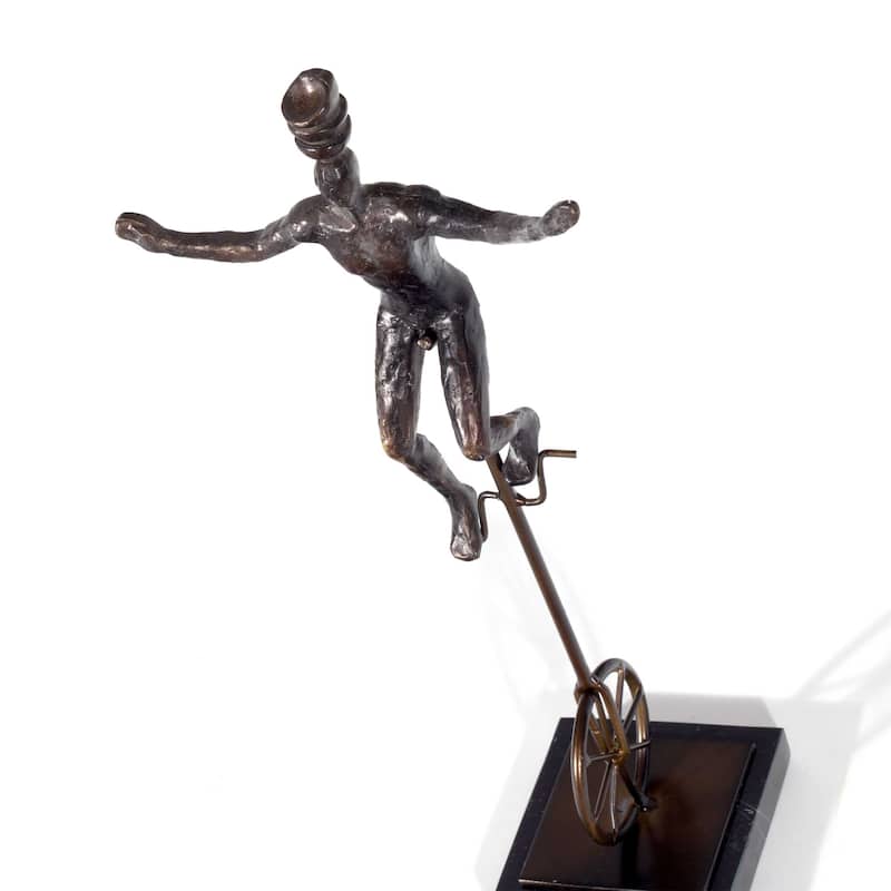 Unicyclist, Resin Sculpture - 7 x 4 x 16