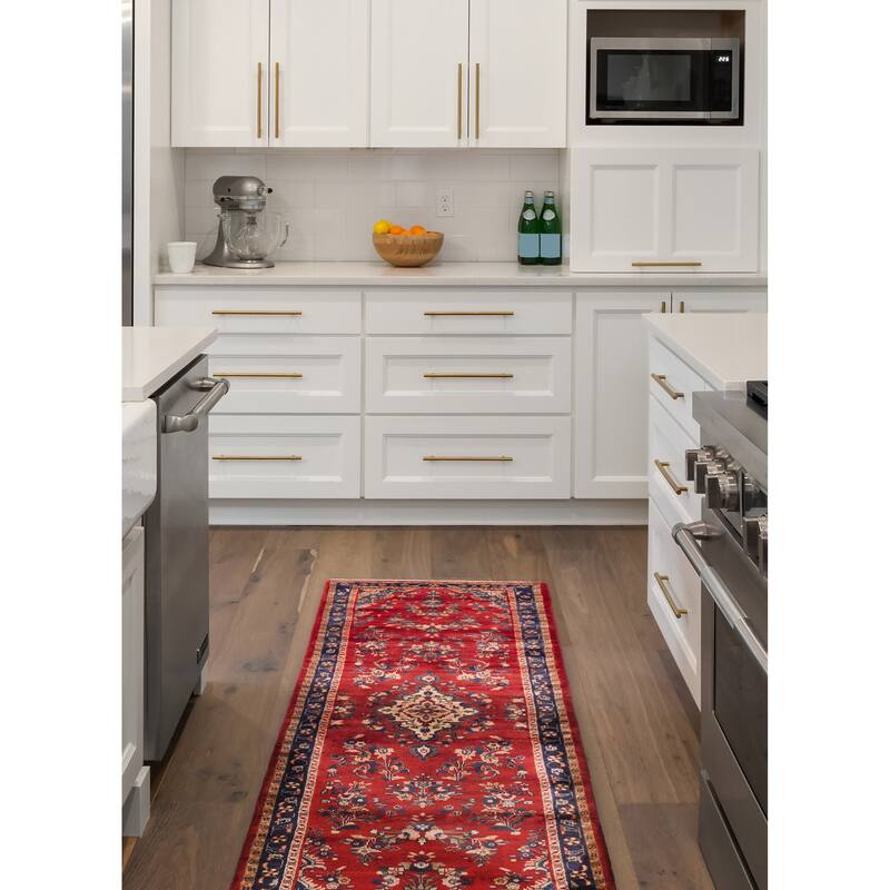 ECARPETGALLERY Hand-knotted Andelz Red Wool Rug - 3'1 x 10'2