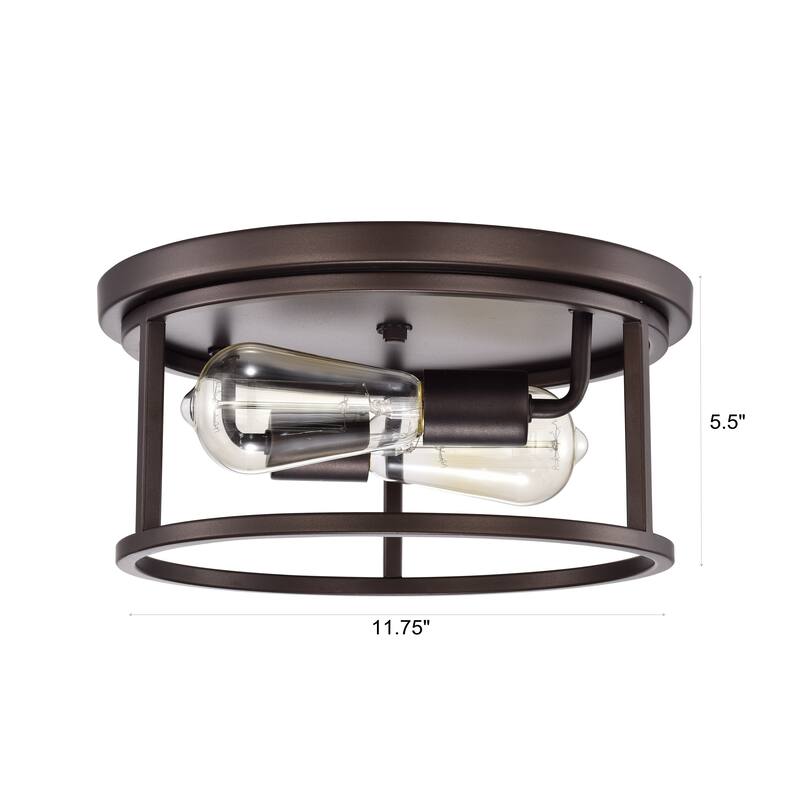 2-light Oil Rubbed Bronze Flush Mount
