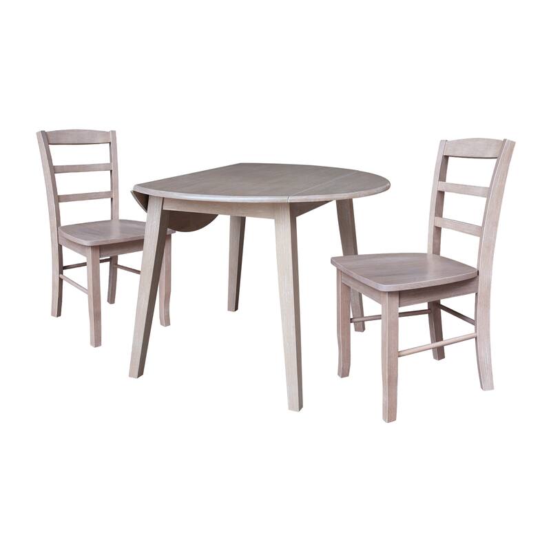 42" Round Dual Drop Leaf Dining Table with Chairs