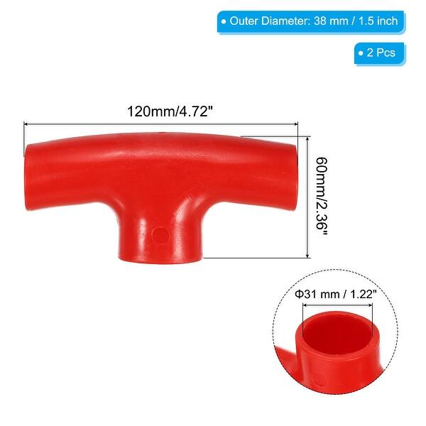 slide 3 of 7, 2Pcs 31mm Shovel T Grip Handle PP Shovel Handle Replacement T Shaped - Red Red