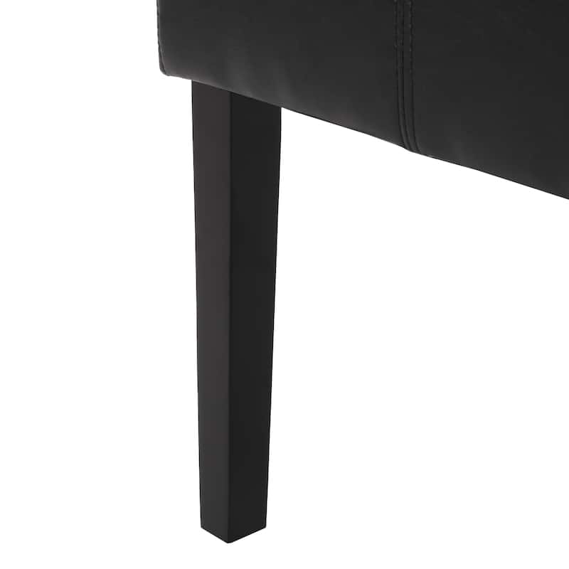 Armless Faux Leather Dining Chairs Set of 2 Modern Upholstered Kitchen Chairs