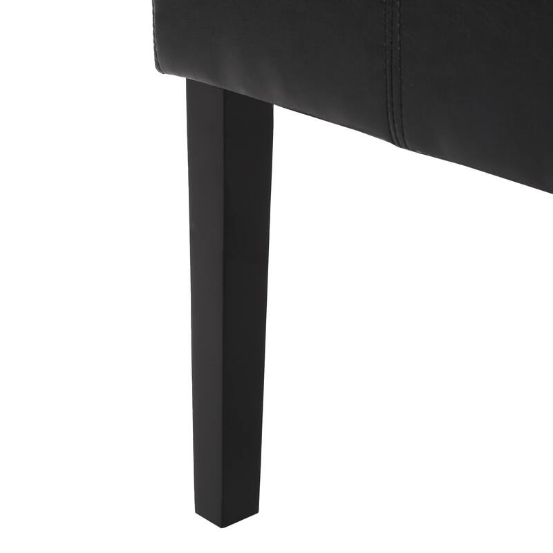 Set of 2 PU Leather Dining Chairs Solid Wood Frame Armless Modern Design