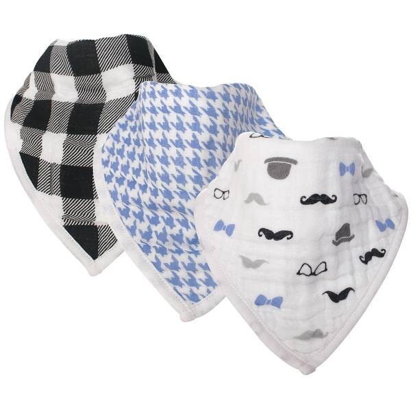 slide 1 of 1, Hudson Baby Infant Boy Muslin Cotton Bandana Bibs 3pk, Gentleman, One Size - Gentleman - One Size One Size - Gentleman