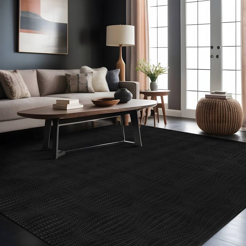 Beverly Rug Serenity Solid Modern Non Slip Soft Indoor Area Rug