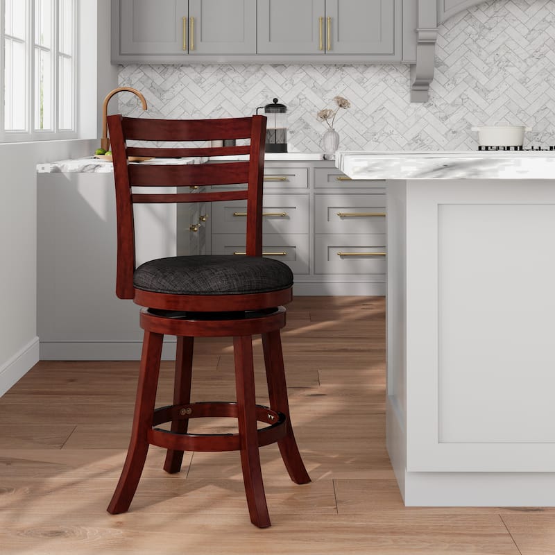 DTY Indoor Living Granby 4-Slat Back Swivel Stool