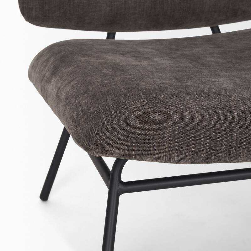 Nora Charcoal Fabric w/ Matte Black Metal Legs Accent Chair - 30.8L x 25.4W x 31.9H