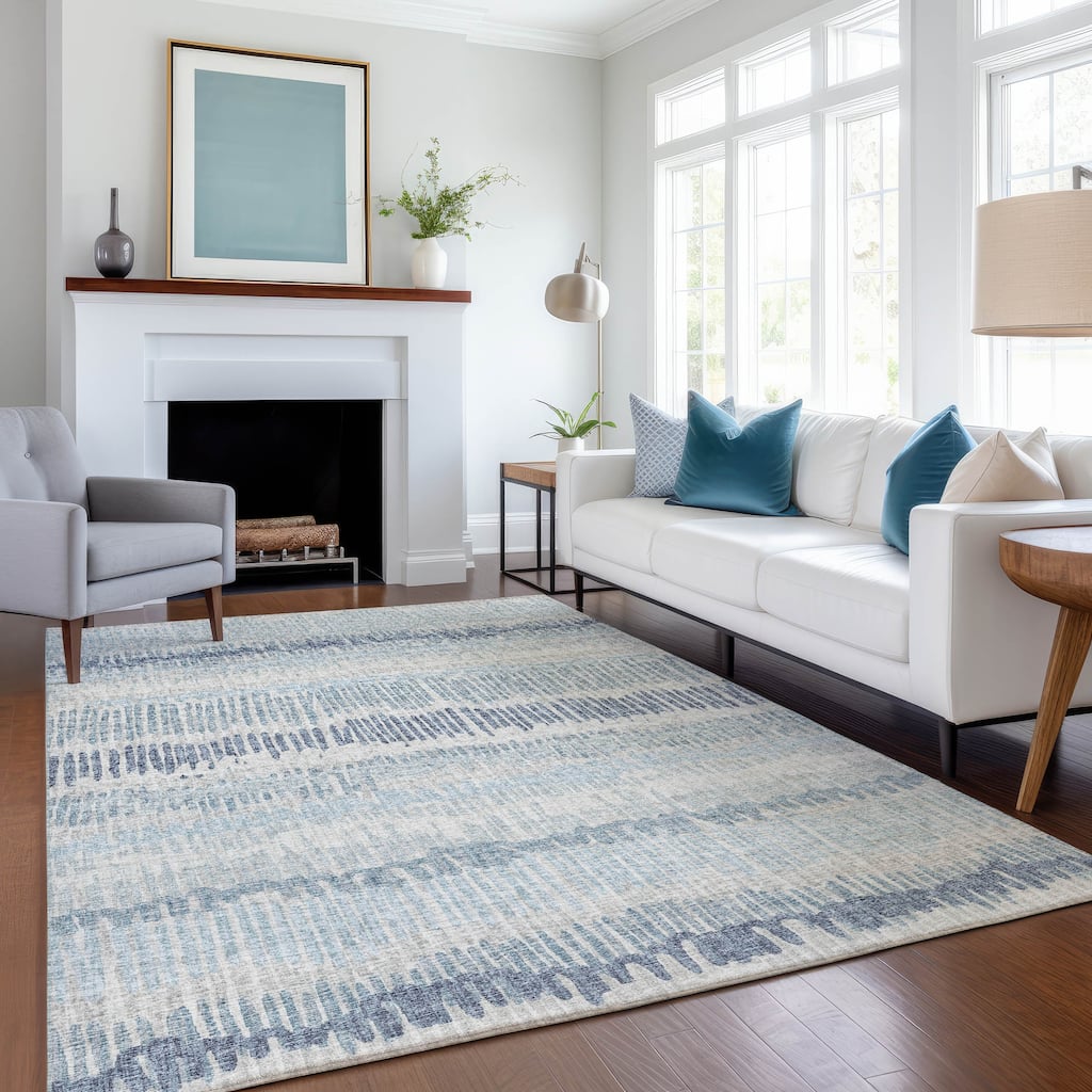 Premium Washable Super Soft Abstract Ombre Stripes Mayfield Rug
