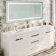 preview thumbnail 4 of 6, Eviva Lugano 84"W White DS Bath Vanity with Integrated Acrylic Top