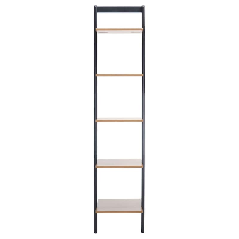 SAFAVIEH Viorela 5-Tier Leaning Etagere Bookcase - 16.9" W x 14" L x 76" H - 17Wx14Dx76H