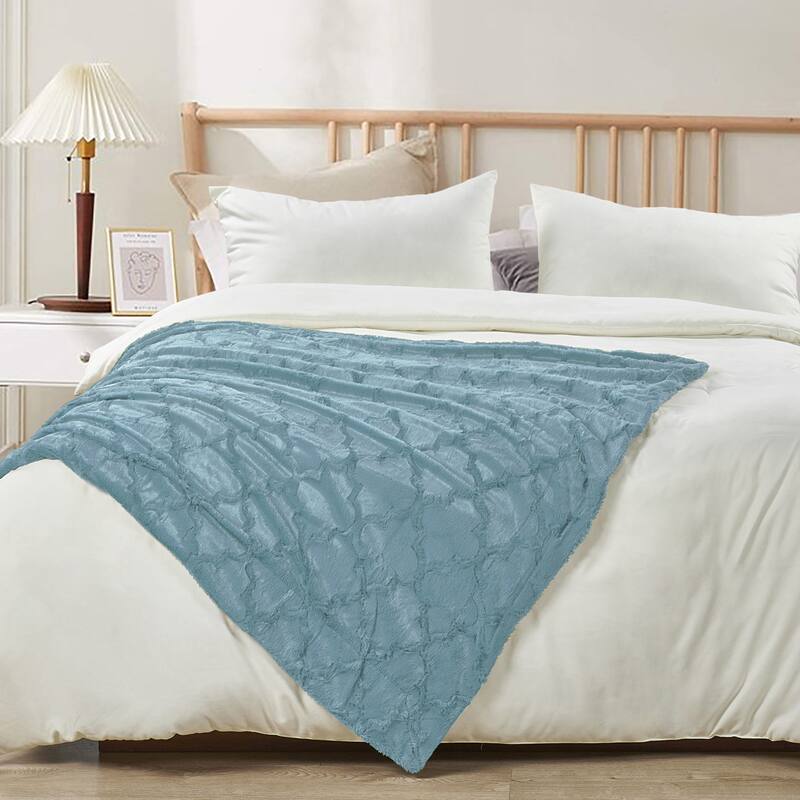 Ashley Brushed Fauxfur Throw with Sherpa and Borrego Backing