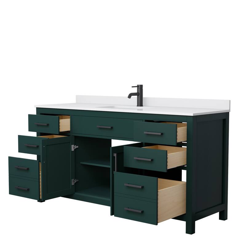 Beckett 66 Inch Single Vanity, Cultured Marble Top