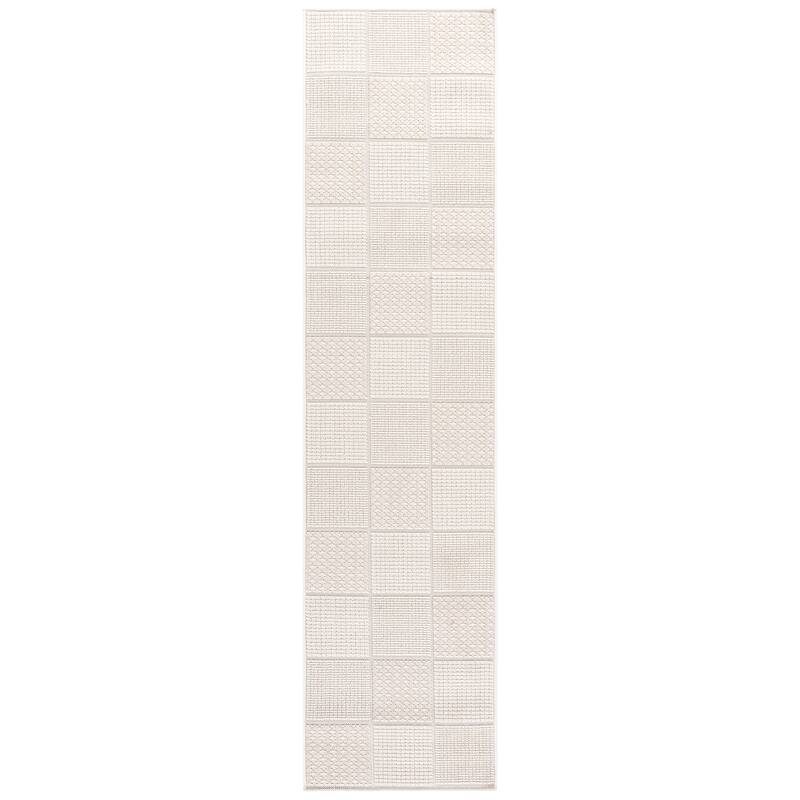SAFAVIEH Veranda Antonietta Washable Indoor/Outdoor Rug - Weather Resistant & Easy Cleaning - 2'2" x 9' Runner - Ivory/Beige