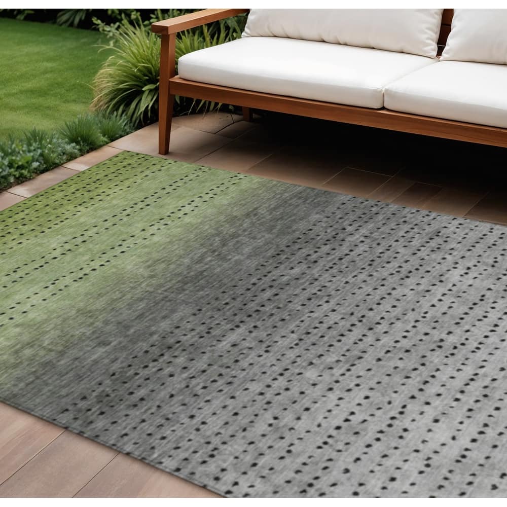 HomeRoots Abstract Transitional Rectangle Outdoor Rug