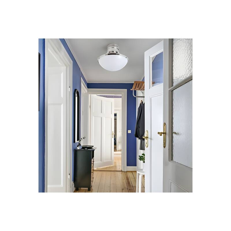 10 in.Collar Metal Round Bowl Flush Mount - Chrome