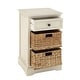 preview thumbnail 55 of 87, Cream, Teal, White or Brown Wood 2 Baskets and 1 Drawer Storage Unit - 16 x 13 x 28