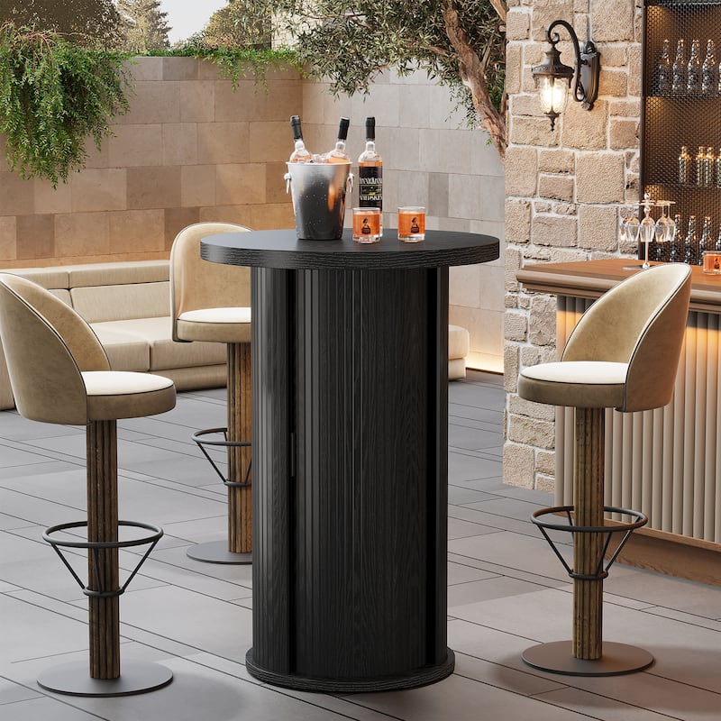 Bar Table, Hidden Storage Cocktail Table, Bistro High Top Pub Unit Kitchen Party Accent Pub Table