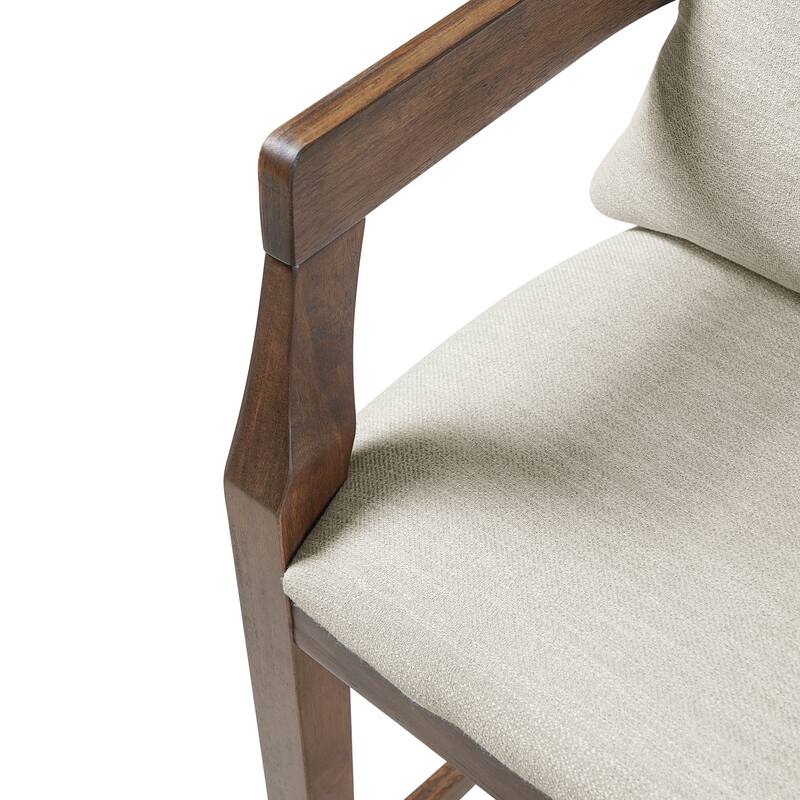 Christopher Knight Home - Rosdale Modern Upholstered Counter Height Bar Stool with Armrests, Padded Seat & Backrest, Set of 2