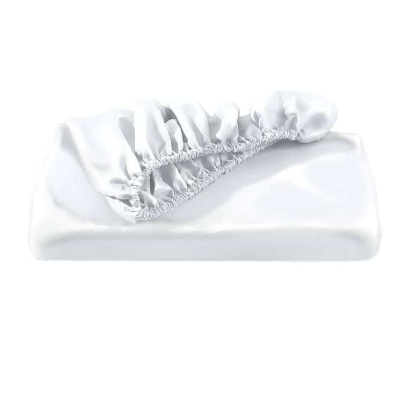 NIGHT Satin Washable Fitted Sheet - White - King