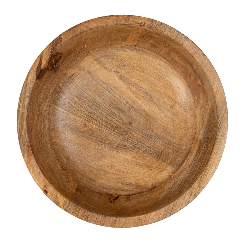 Mango wood footed bowl