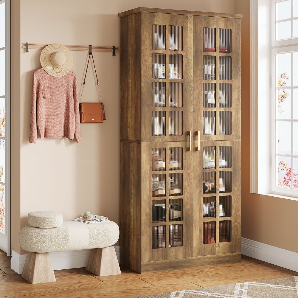 9-Tier Modern Shoe Storage Cabinet with Doors and Adjustable Shelves