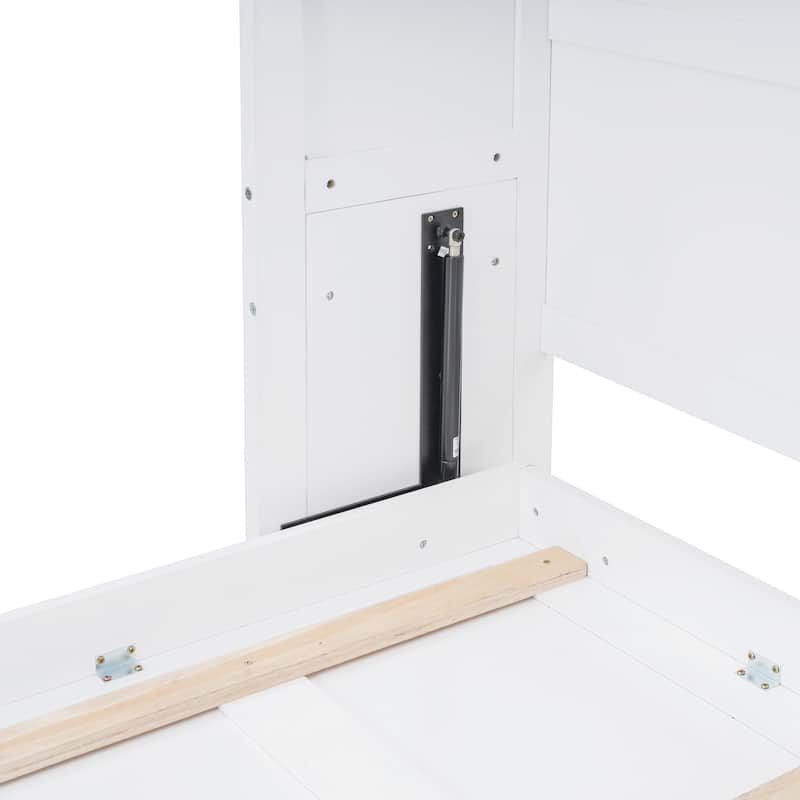 Storage Murphy Bed with Top Cabinets, Flip Horizontal