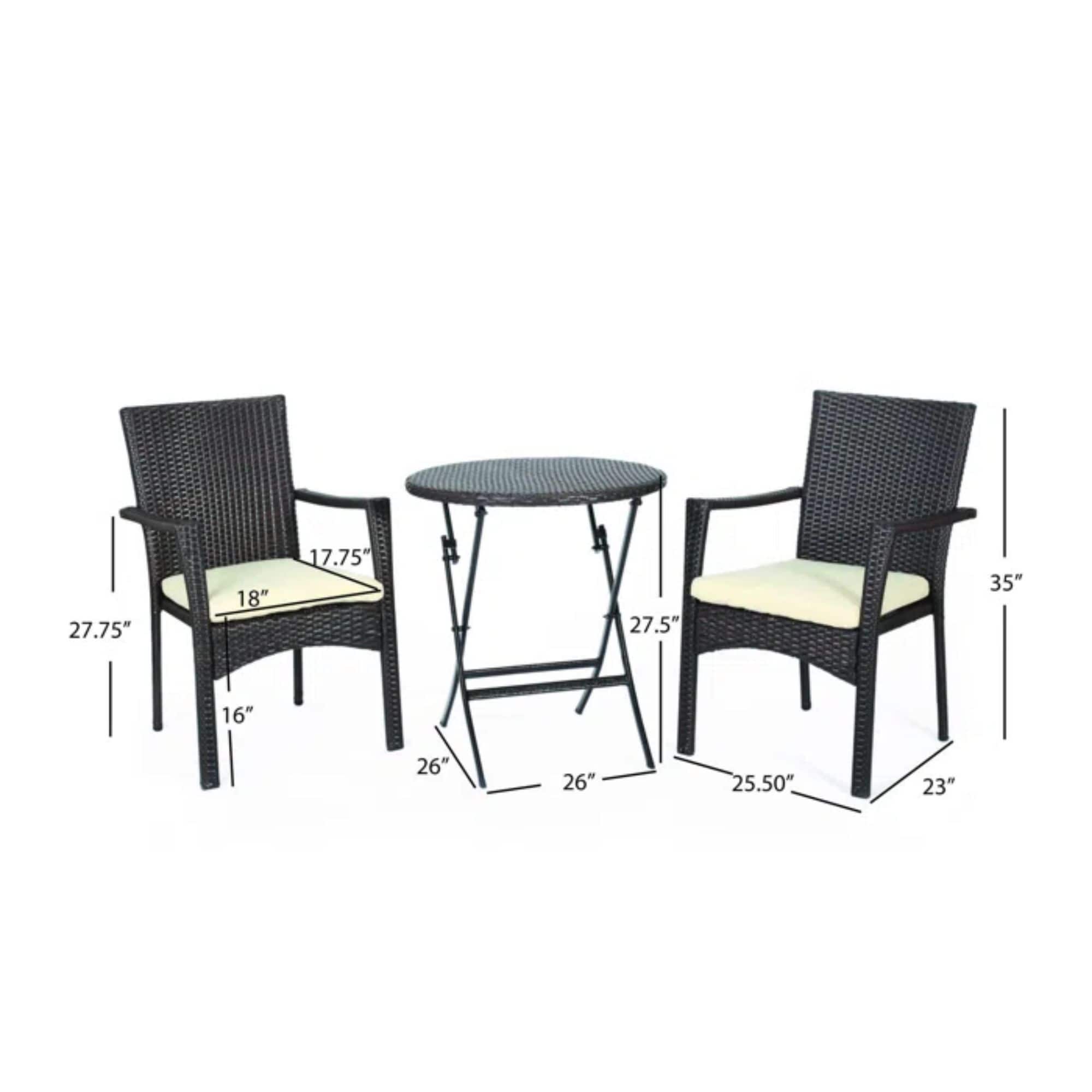 Dereham outdoor 3 piece bistro set with cushions new arrivals