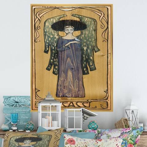 Designart 'Religious Angel Klimt Art' Traditional Framed Canvas Art Print