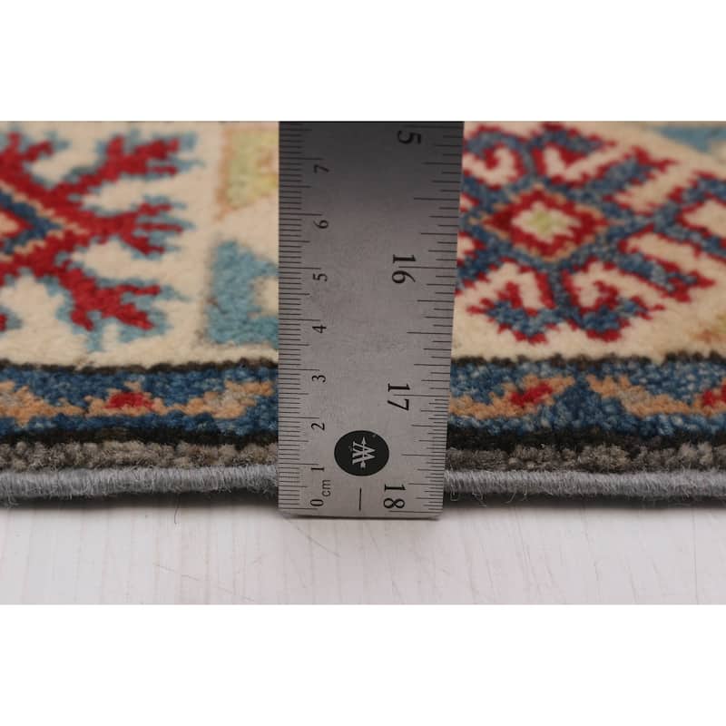 ECARPETGALLERY Hand-knotted Uzbek Ghazni Grey Wool Rug - 3'4 x 4'8