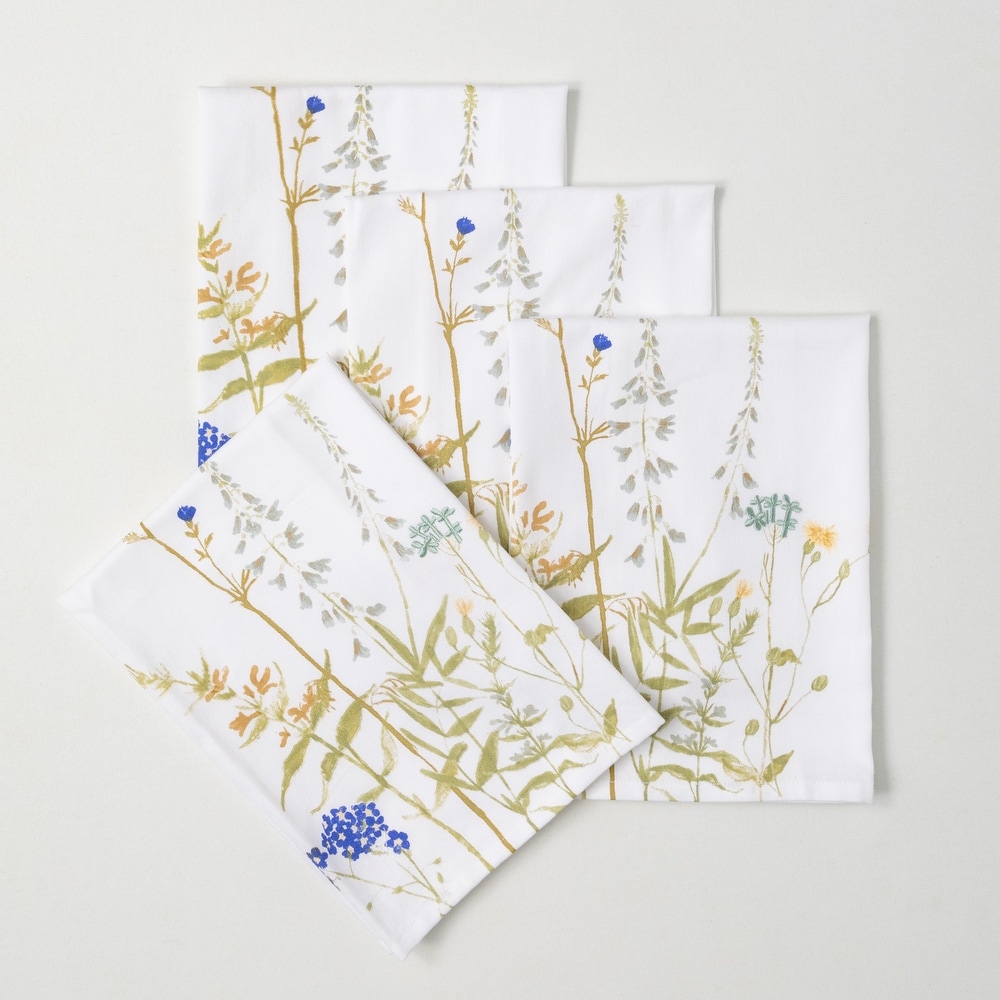 NOQL Blue Flowers Kitchen Towels, Floral Dish Towels, Clouds Kitchen Towels  Decorative Set, Flower Prints Decoration for Home, Cute Hand Towels, Gifts
