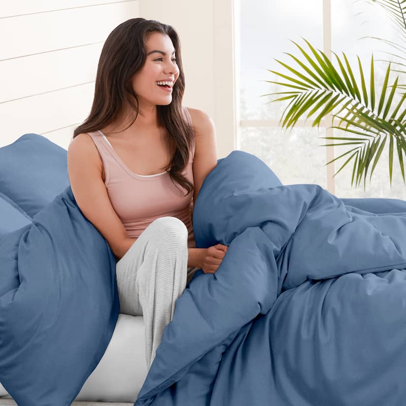 Bare Home Cotton Flannel Duvet Cover and Sham Set