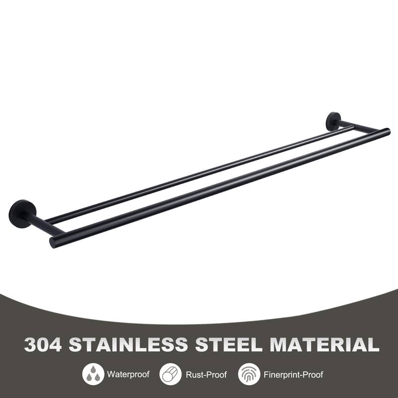 WOWOW Wall Mounted Stainless Steel Double Towel Bar