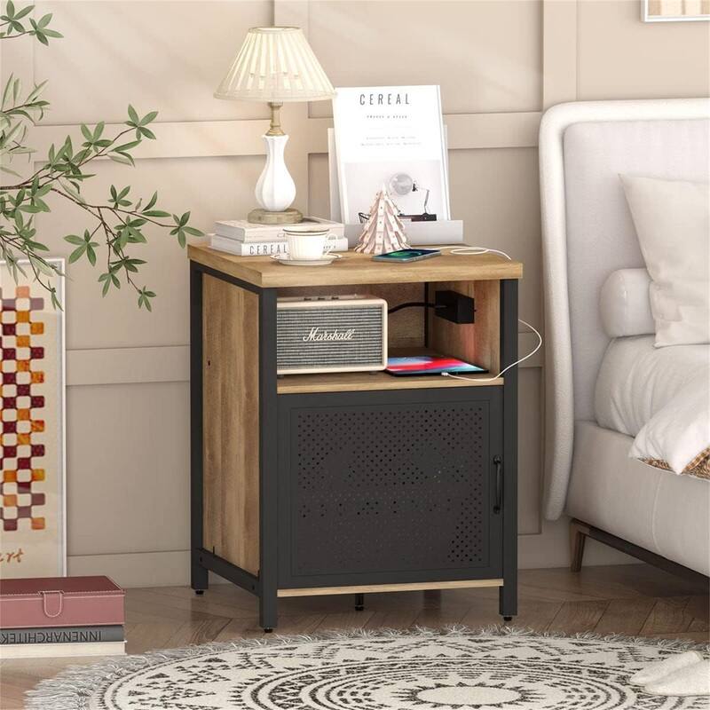 Side Table with Charging Station