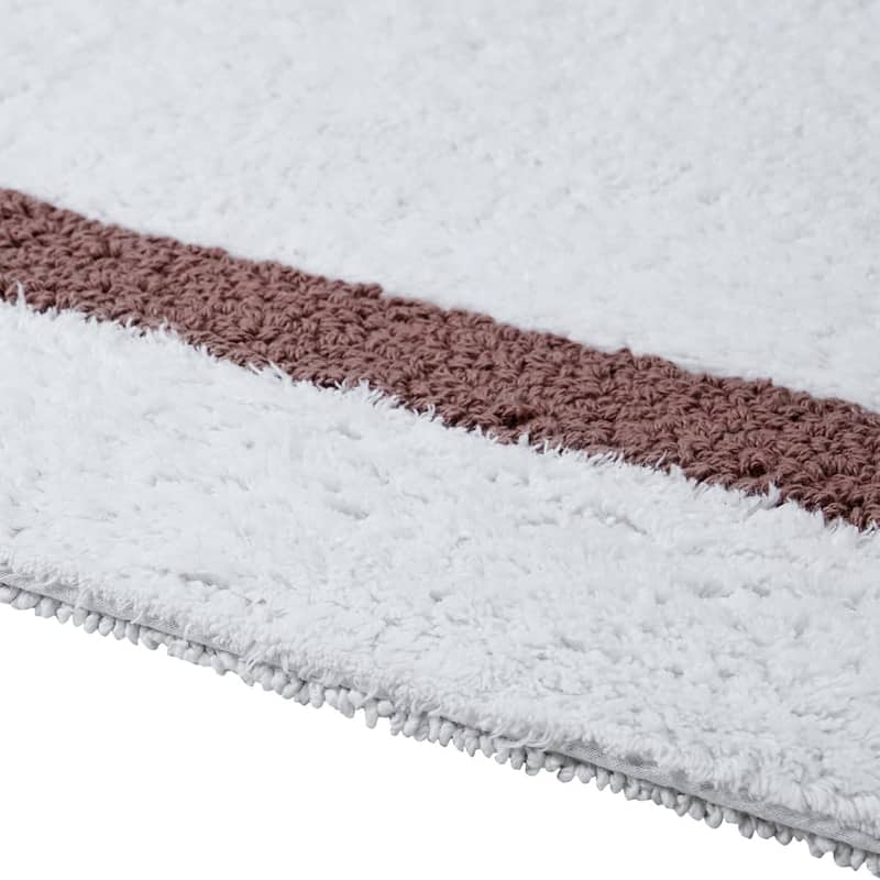 Better Trends Hotel Collection in Race Track 100% Cotton Super Absorbent Reversible Double Sided Machine Washable Bath Mat Rug