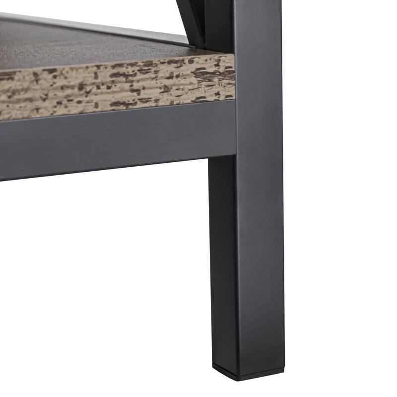 Industrial 57.8-Inch Wide Wood TV Stand Media Console