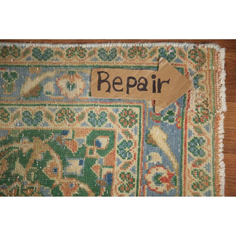 Hand Knotted Oriental 100% Wool Carpet Traditional Floral Oranges & Rust Mashad Area Rug - 13' 6'' X 9' 6''