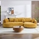preview thumbnail 39 of 59, Contempory Curved L-Shaped Sectional Sofa with Chaise – Extra Wide White Upholstered Luxury Lounge