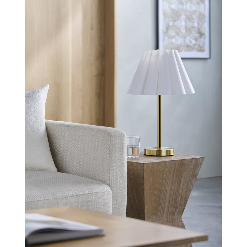 Livabliss Leynar Modern & Contemporary Accent Table Lamp - Gold/White - Thin