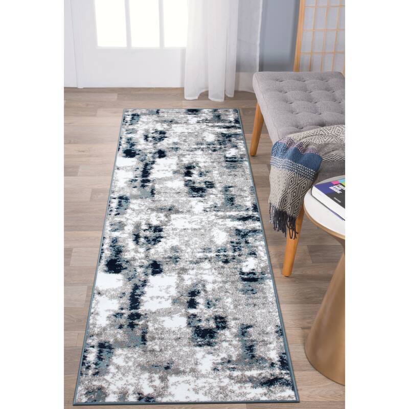 World Rug Gallery Contemporary Abstract Distressed Area Rug